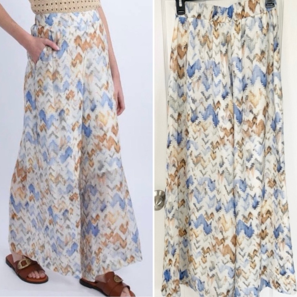 Gabrielle Wide-Leg Pants Off White Venice Beach High Rise XS NEW with Tags